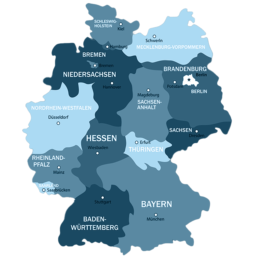 Landkarte - Deutschlandweites Netzwerk 